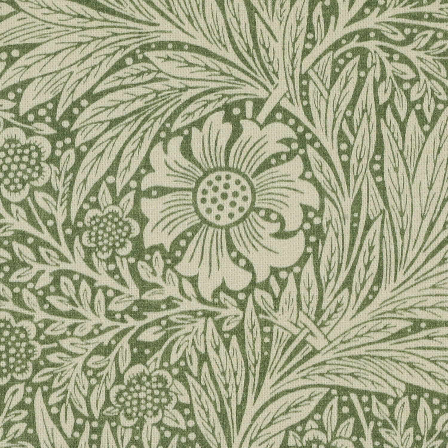 William Morris Marigold Fabric Green