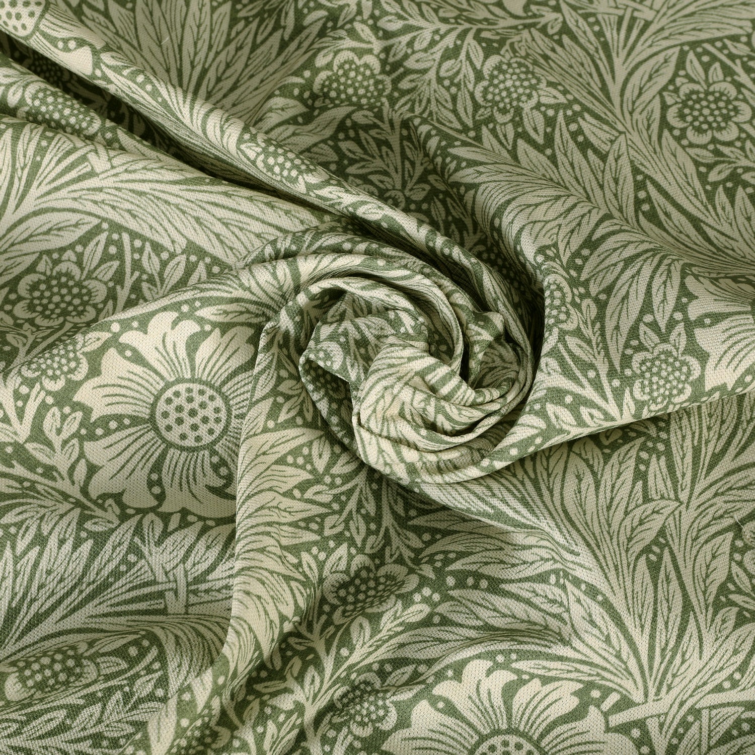 William Morris Marigold Fabric Green