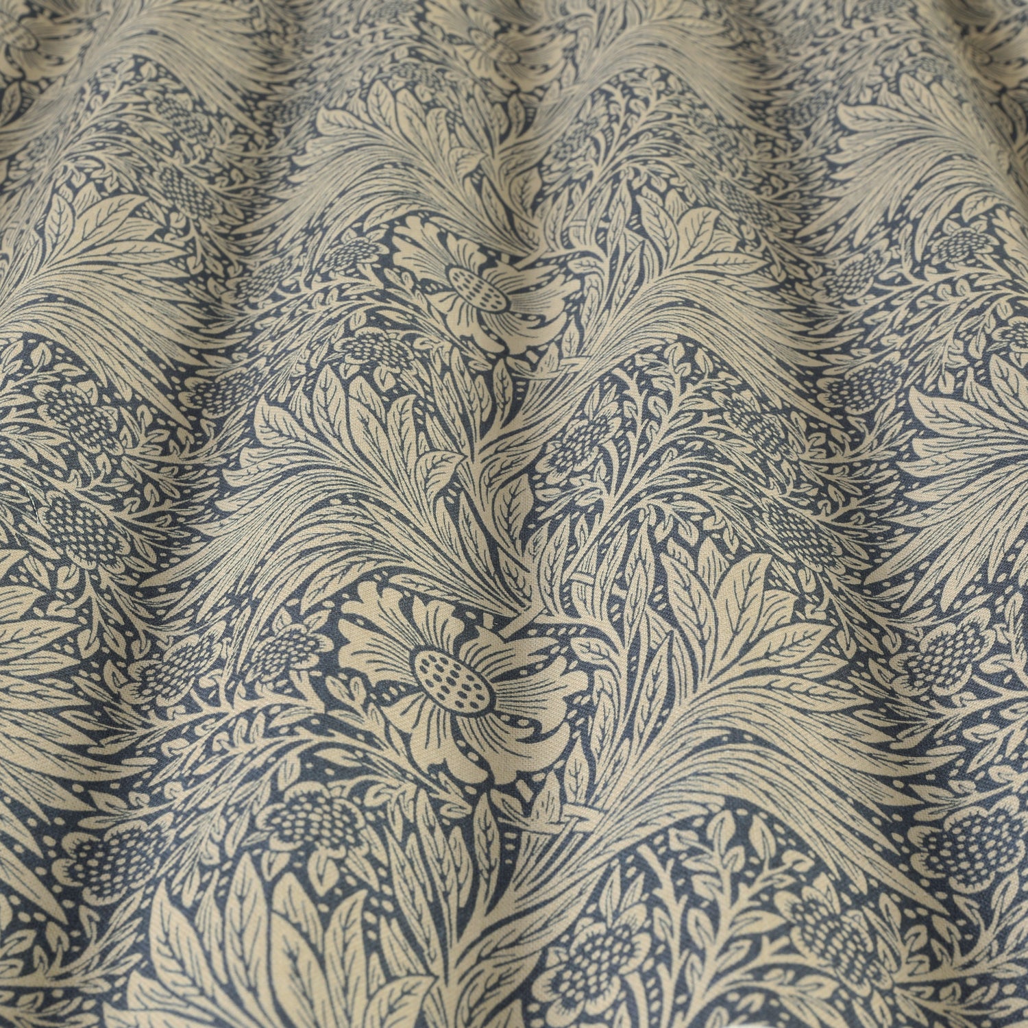 William Morris Marigold Made To Measure Curtains Blue