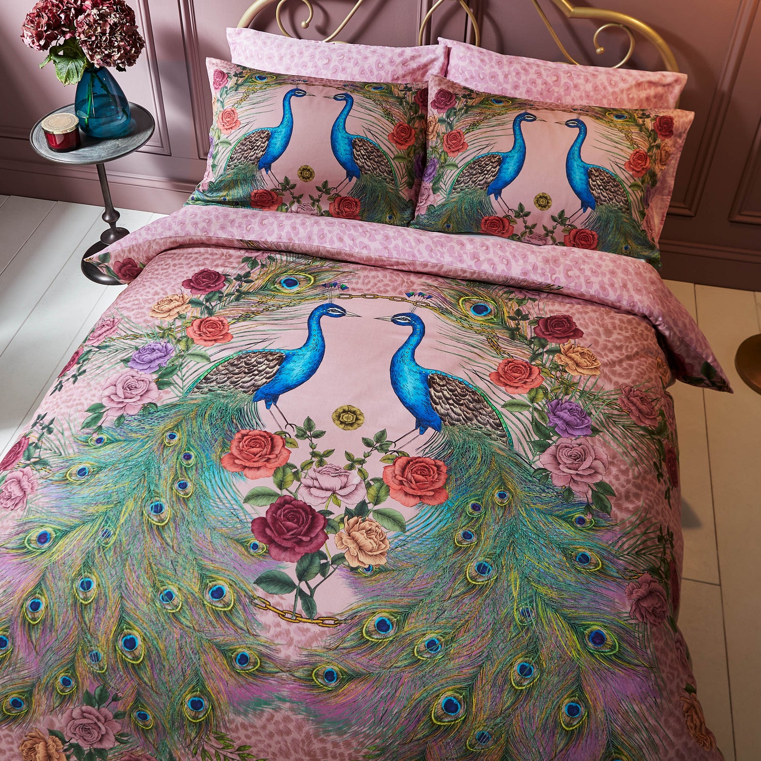 Matthew Williamson Xanadu Peacock Duvet Cover Bedding Set Pink