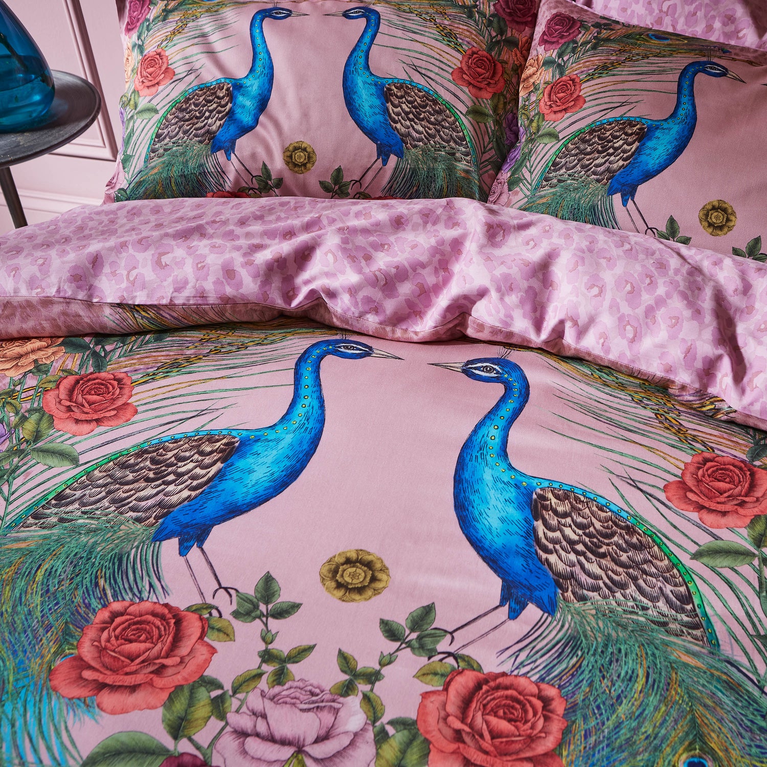 Matthew Williamson Xanadu Peacock Duvet Cover Bedding Set Pink