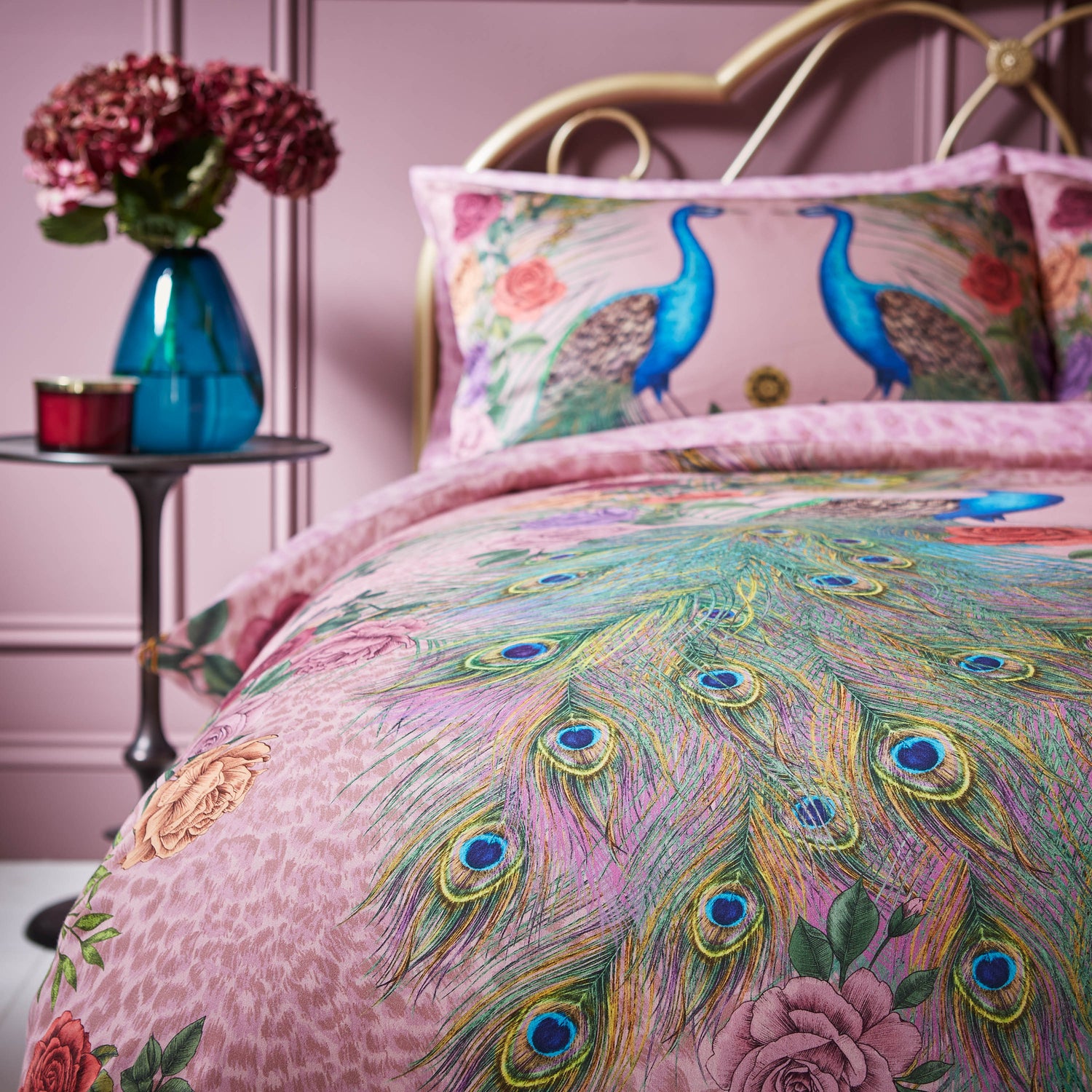 Matthew Williamson Xanadu Peacock Duvet Cover Bedding Set Pink