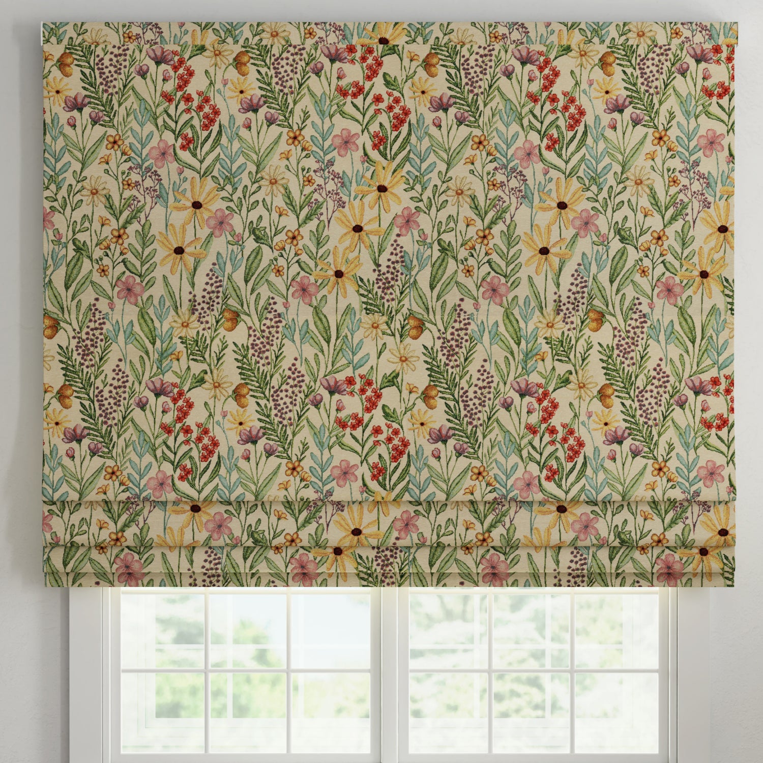 ANTE DECOR Meadow Tapestry Made To Measure Roman Blind Summer