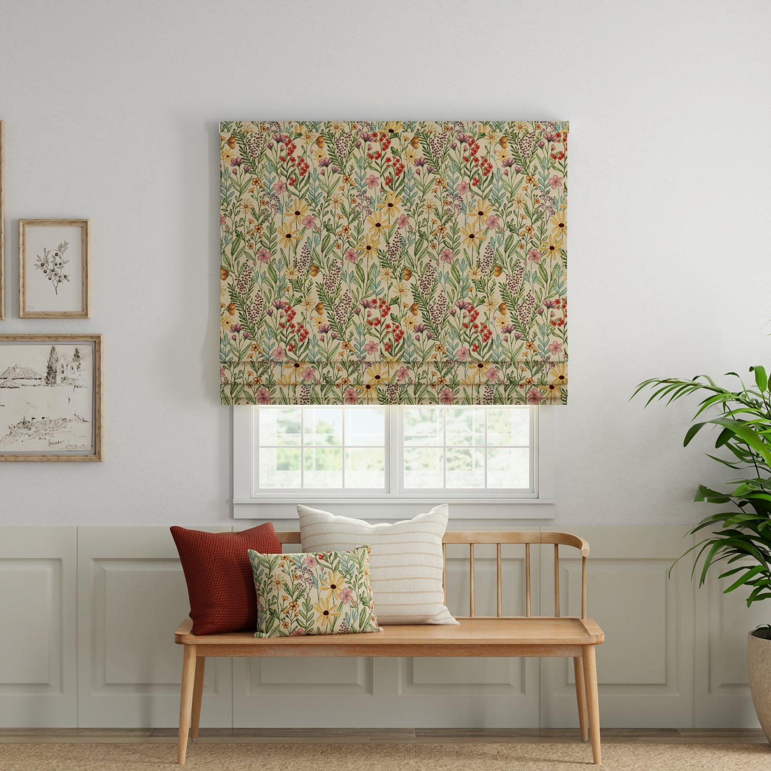 ANTE DECOR Meadow Tapestry Made To Measure Roman Blind Summer