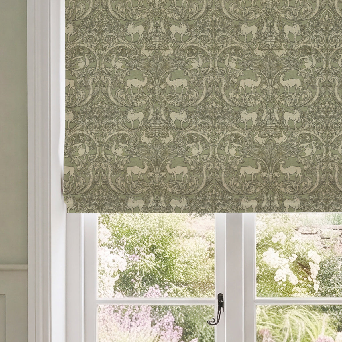 HOUSE Llewelyn-Bowen Menagerie Artois Printed Made To Measure Roman Blind Sage
