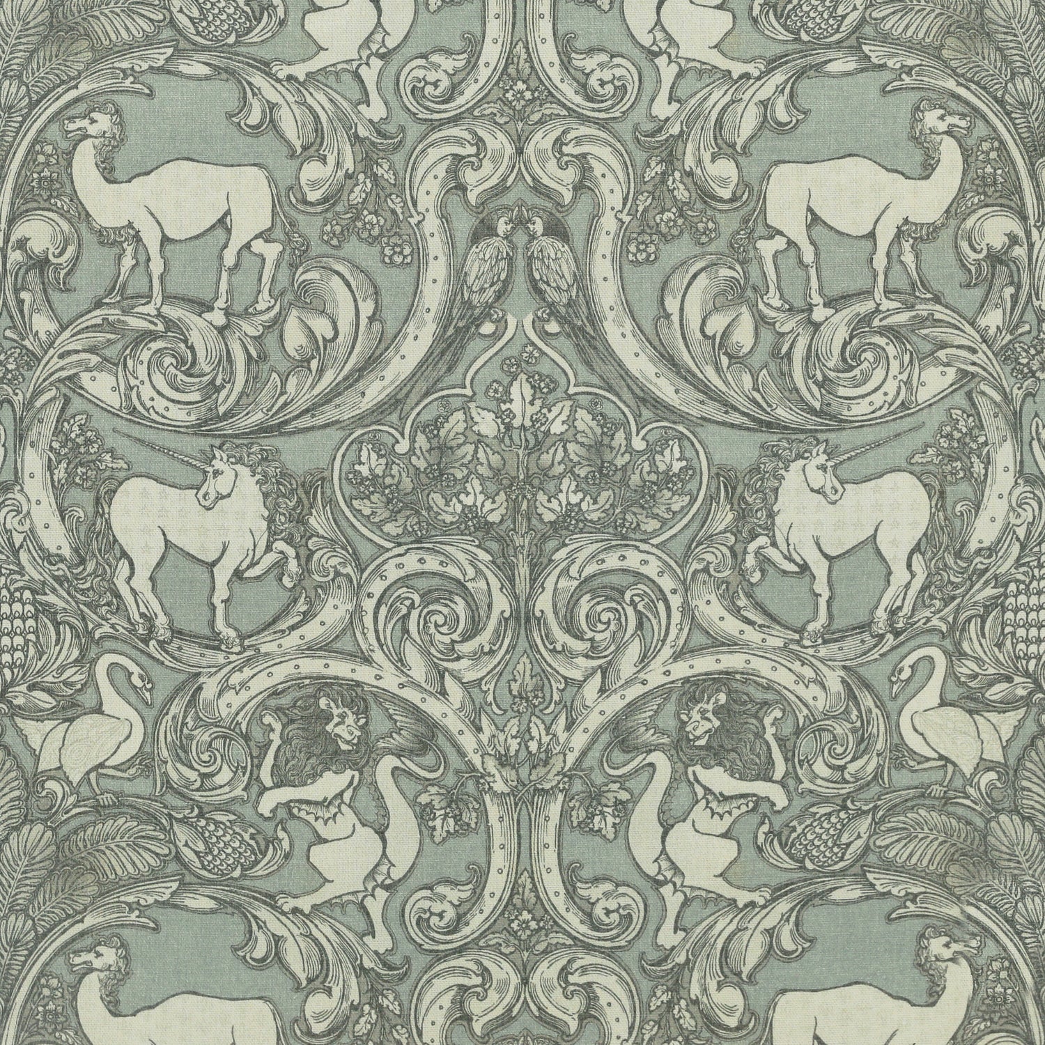 HOUSE Llewelyn-Bowen Menagerie Artois Printed Fabric Powder blue