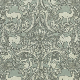 HOUSE Llewelyn-Bowen Menagerie Artois Printed Fabric Powder blue