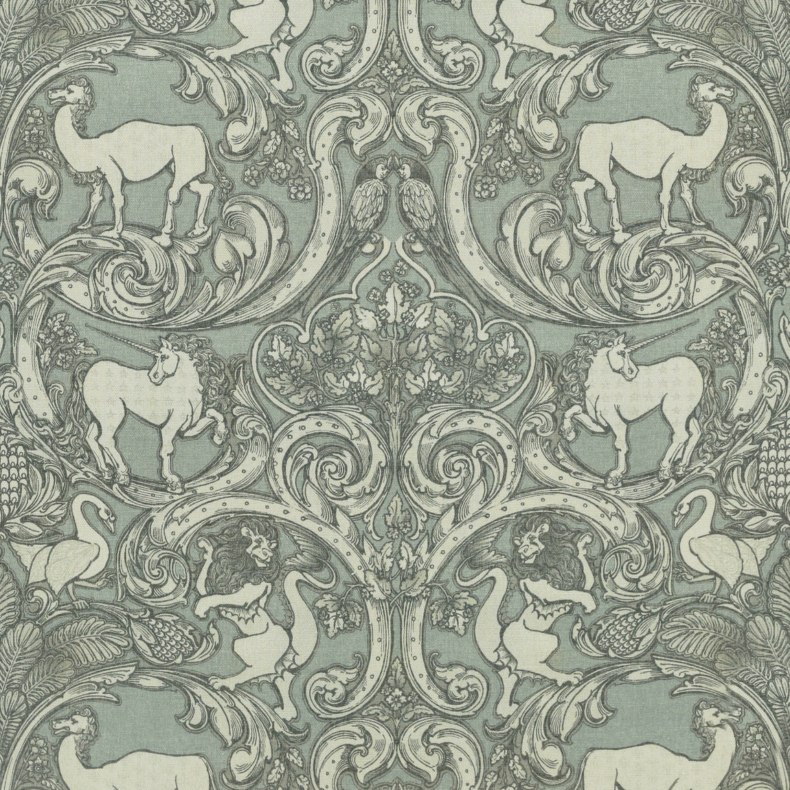 HOUSE Llewelyn-Bowen Menagerie Artois Printed Fabric Powder blue