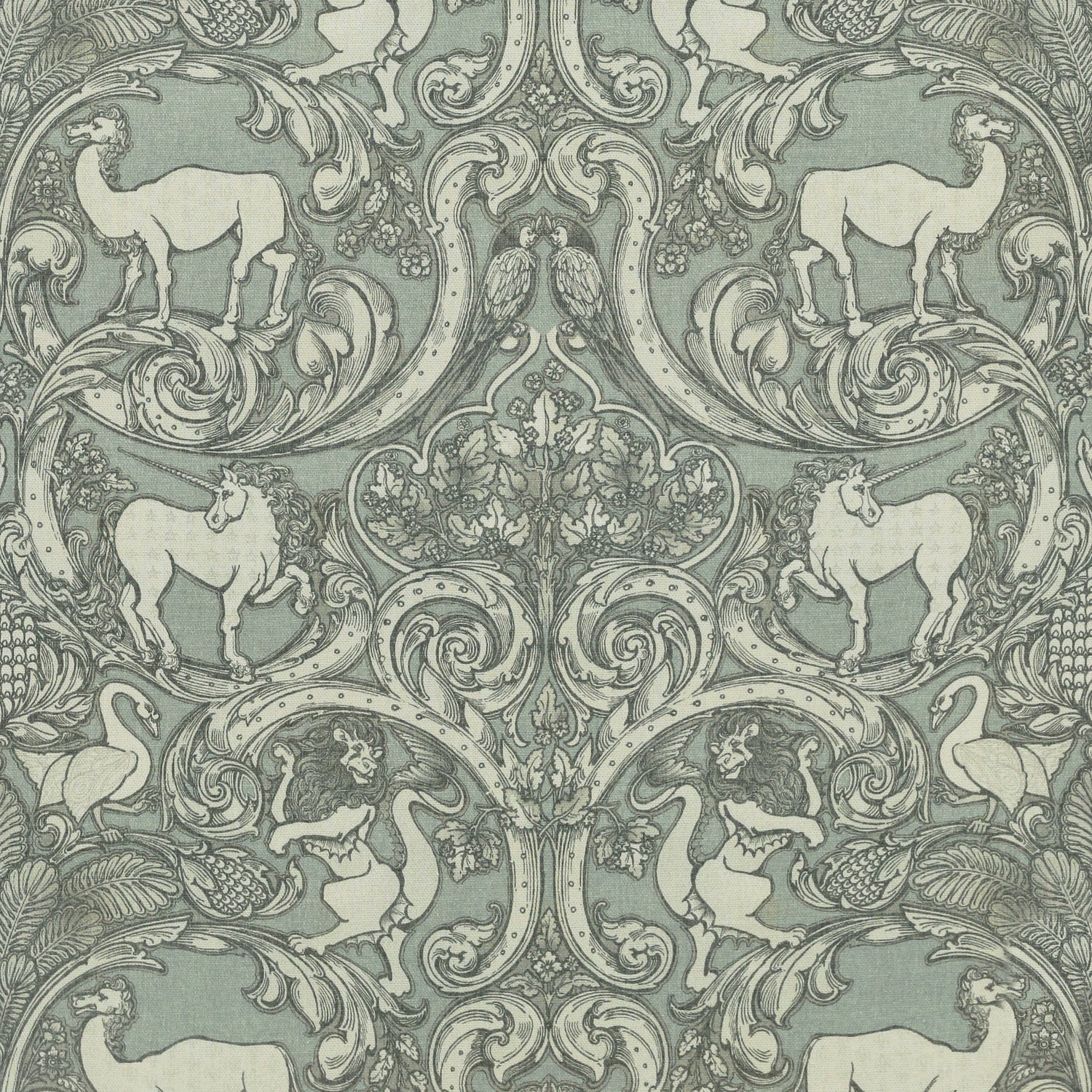 HOUSE Llewelyn-Bowen Menagerie Artois Printed Made To Measure Curtains Powder Blue