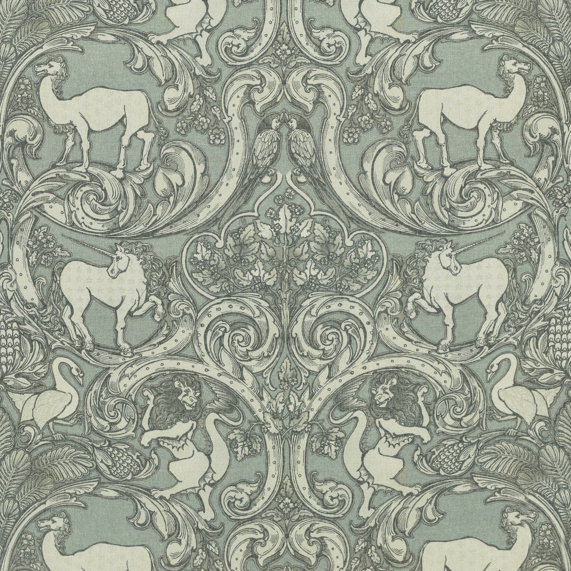 HOUSE Llewelyn-Bowen Menagerie Artois Printed Made To Measure Curtains Powder Blue