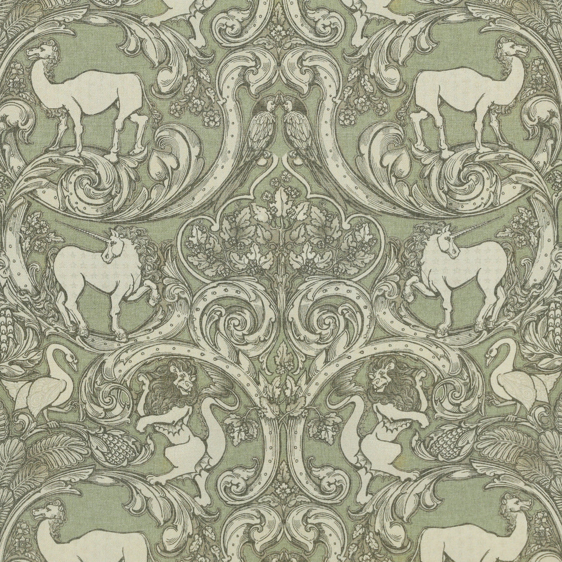 HOUSE Llewelyn-Bowen Menagerie Artois Printed Made To Measure Curtains Sage