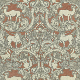 HOUSE Llewelyn-Bowen Menagerie Artois Printed Fabric Scarlet