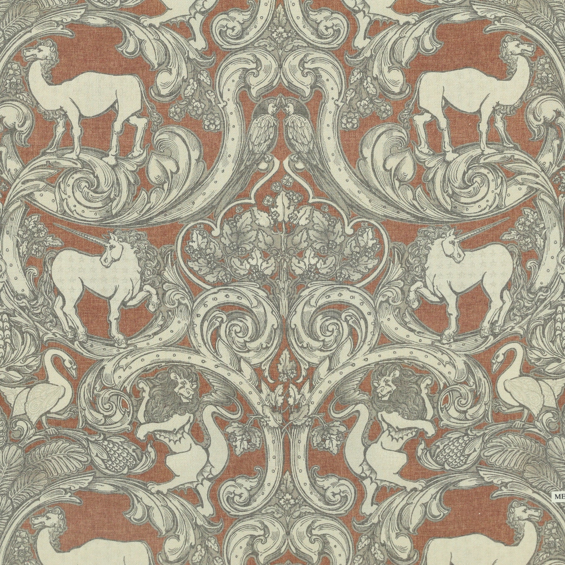 HOUSE Llewelyn-Bowen Menagerie Artois Printed Fabric Scarlet