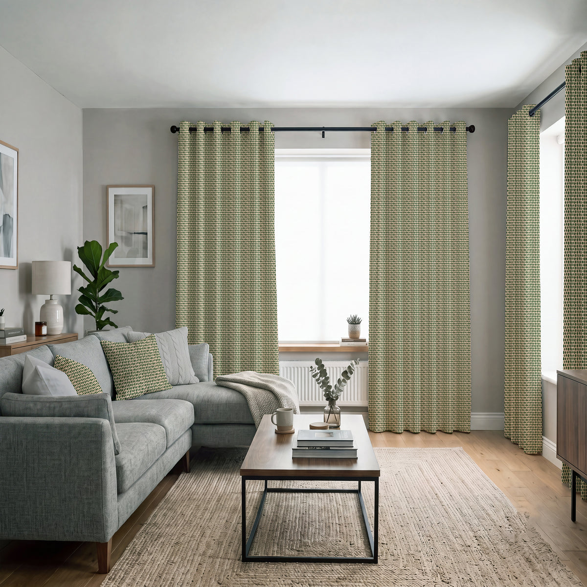 ANTE DECOR Mercury Made To Measure Curtains Juniper Green