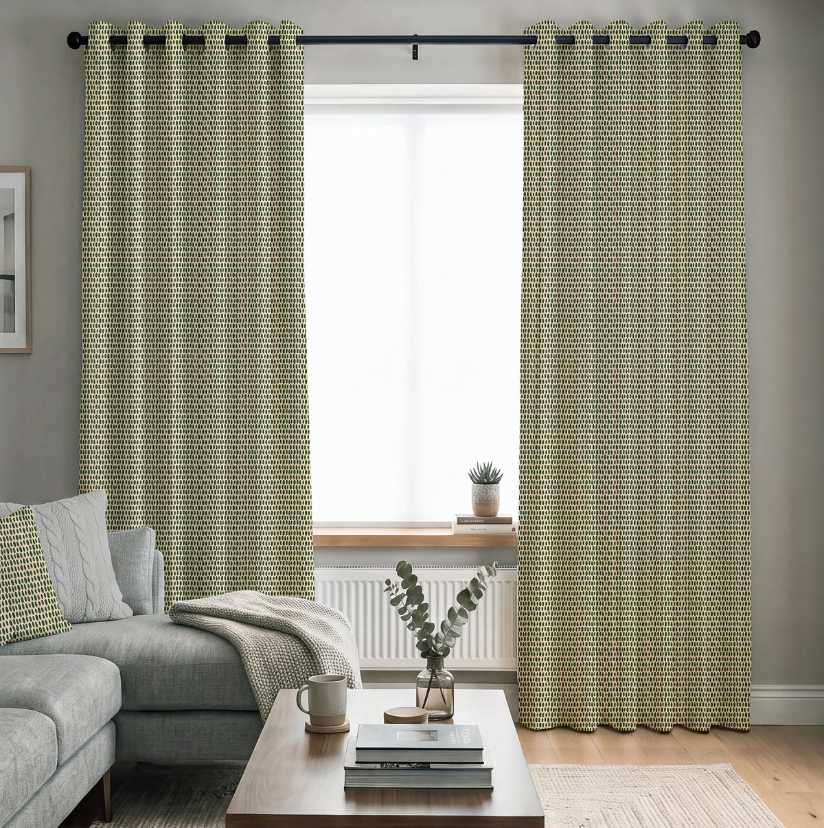 ANTE DECOR Mercury Made To Measure Curtains Juniper Green