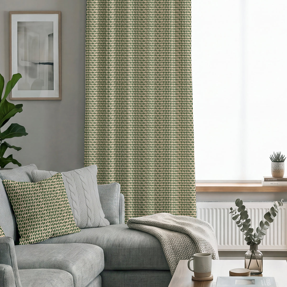 ANTE DECOR Mercury Made To Measure Curtains Juniper Green