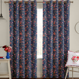 Cath Kidston Millfield Blossom Made to Measure Curtain Navy