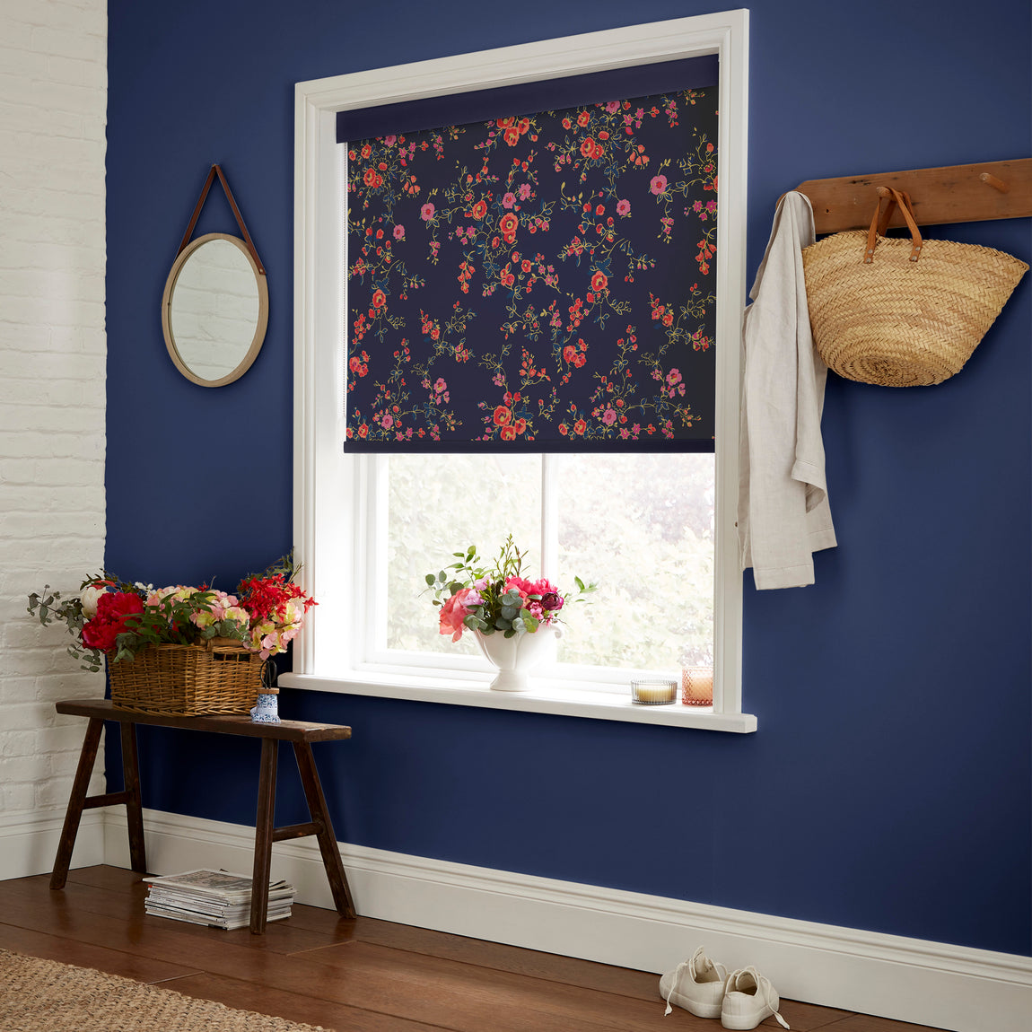 Cath Kidston Millfield Blossom Made to Measure Roller Blind Navy