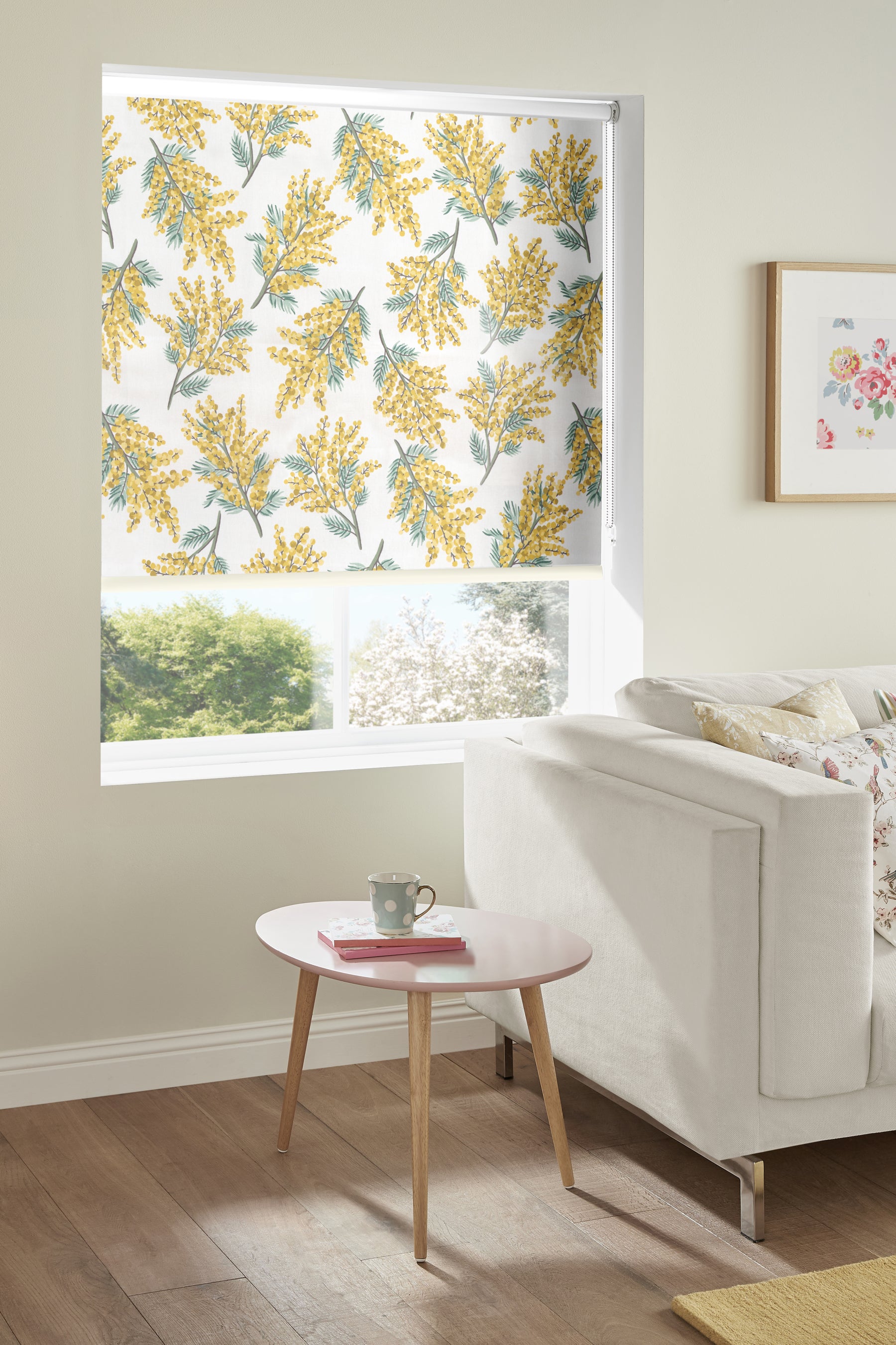 Cath Kidston Mimosa Flower Made to Measure Blackout Roller Blind Citrine