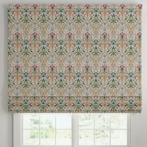 ANTE DECOR Alexandra Woven Jacquard Made To Measure Roman Blind Green Purple