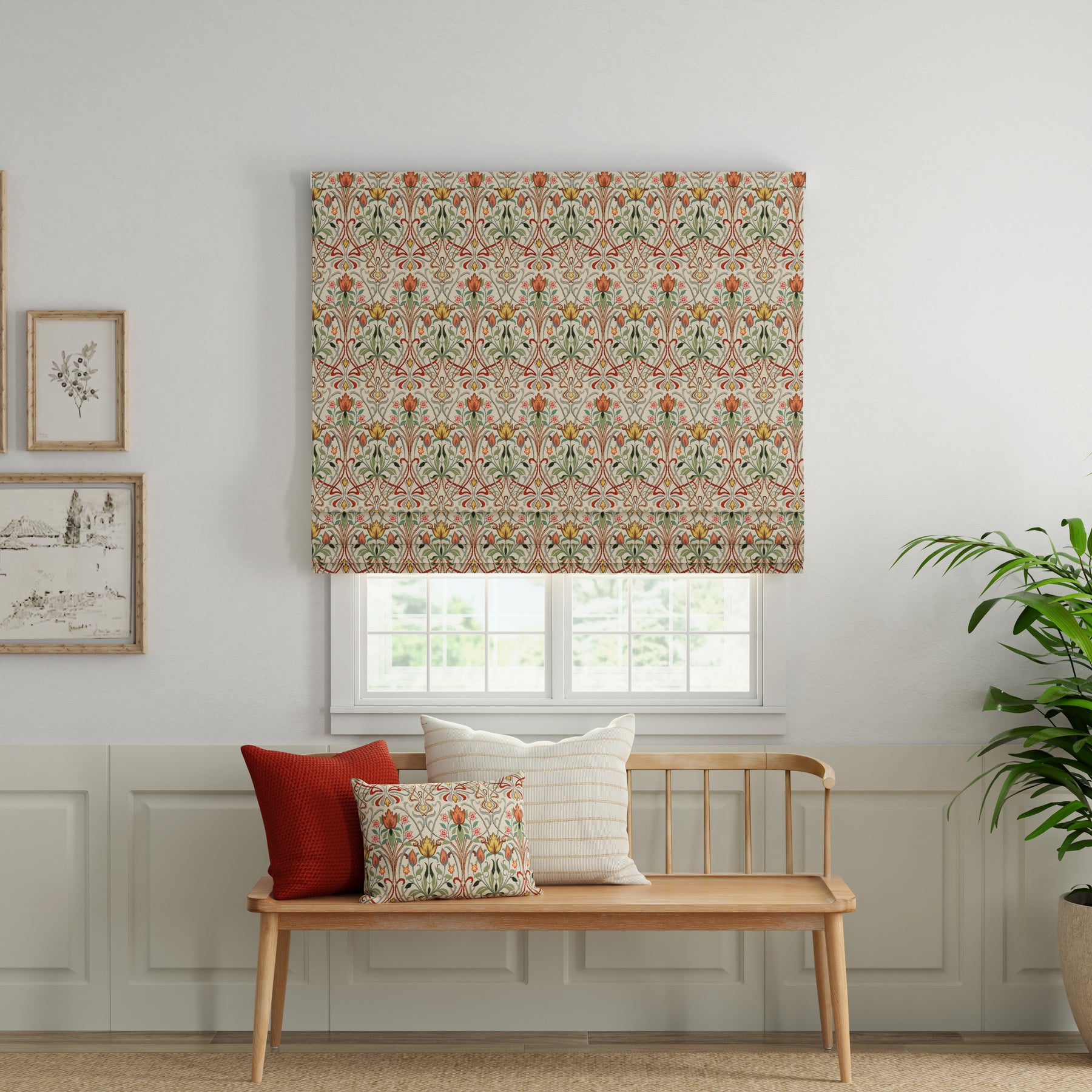 ANTE DECOR Alexandra Woven Jacquard Made To Measure Roman Blind Terracotta