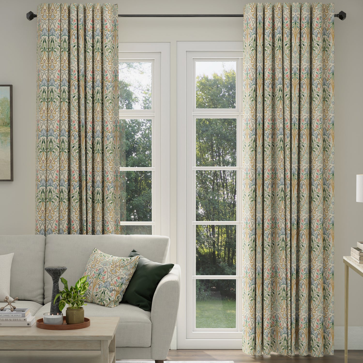 ANTE DECOR Alexandra Woven Jacquard Made To Measure Roman Blind Blue