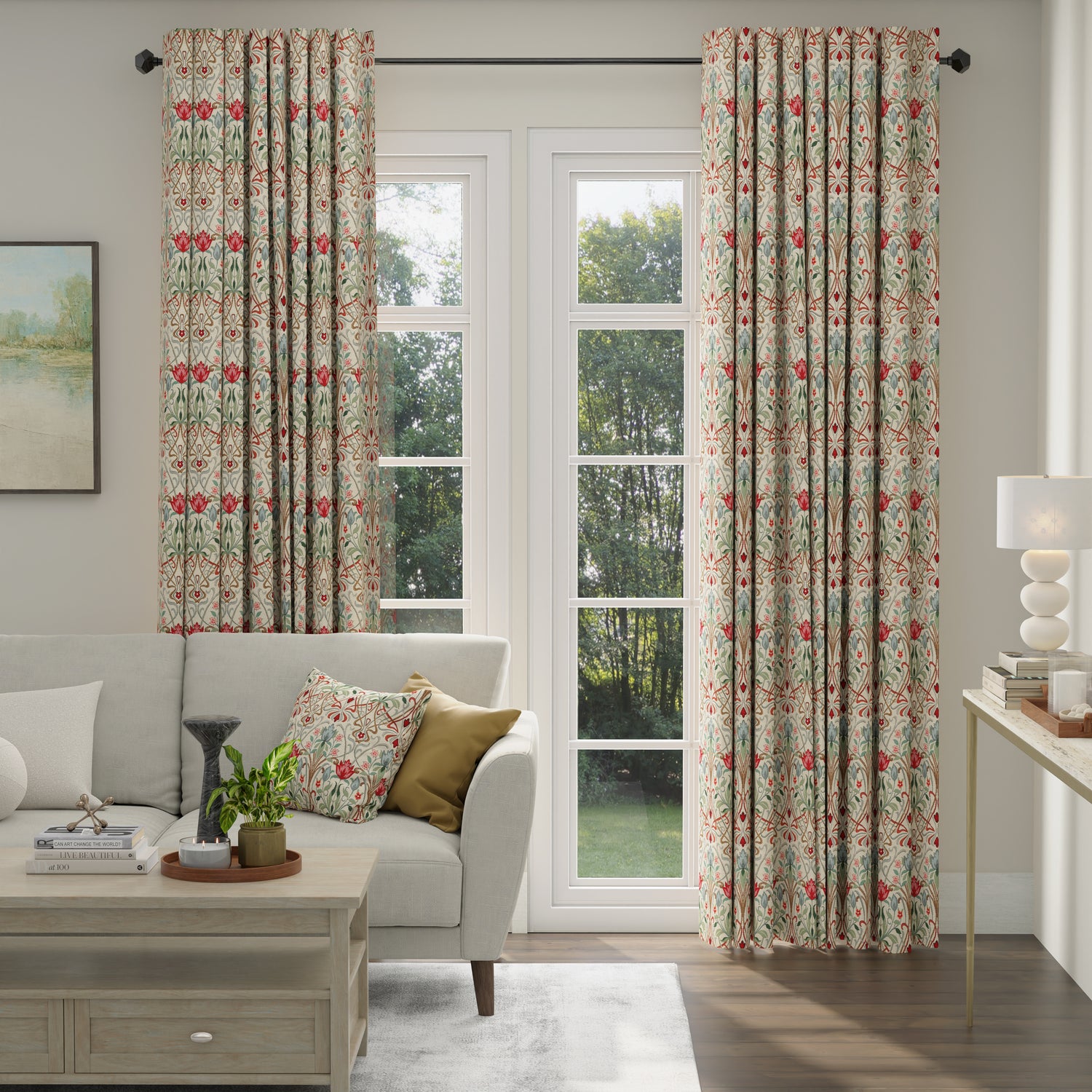 ANTE DECOR Alexandra Woven Jacquard Made To Measure Curtains Red