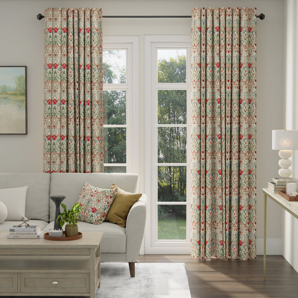 ANTE DECOR Alexandra Woven Jacquard Made To Measure Curtains Red