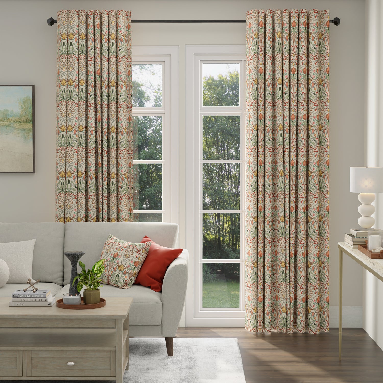 ANTE DECOR Alexandra Woven Jacquard Made To Measure Curtains Terracotta
