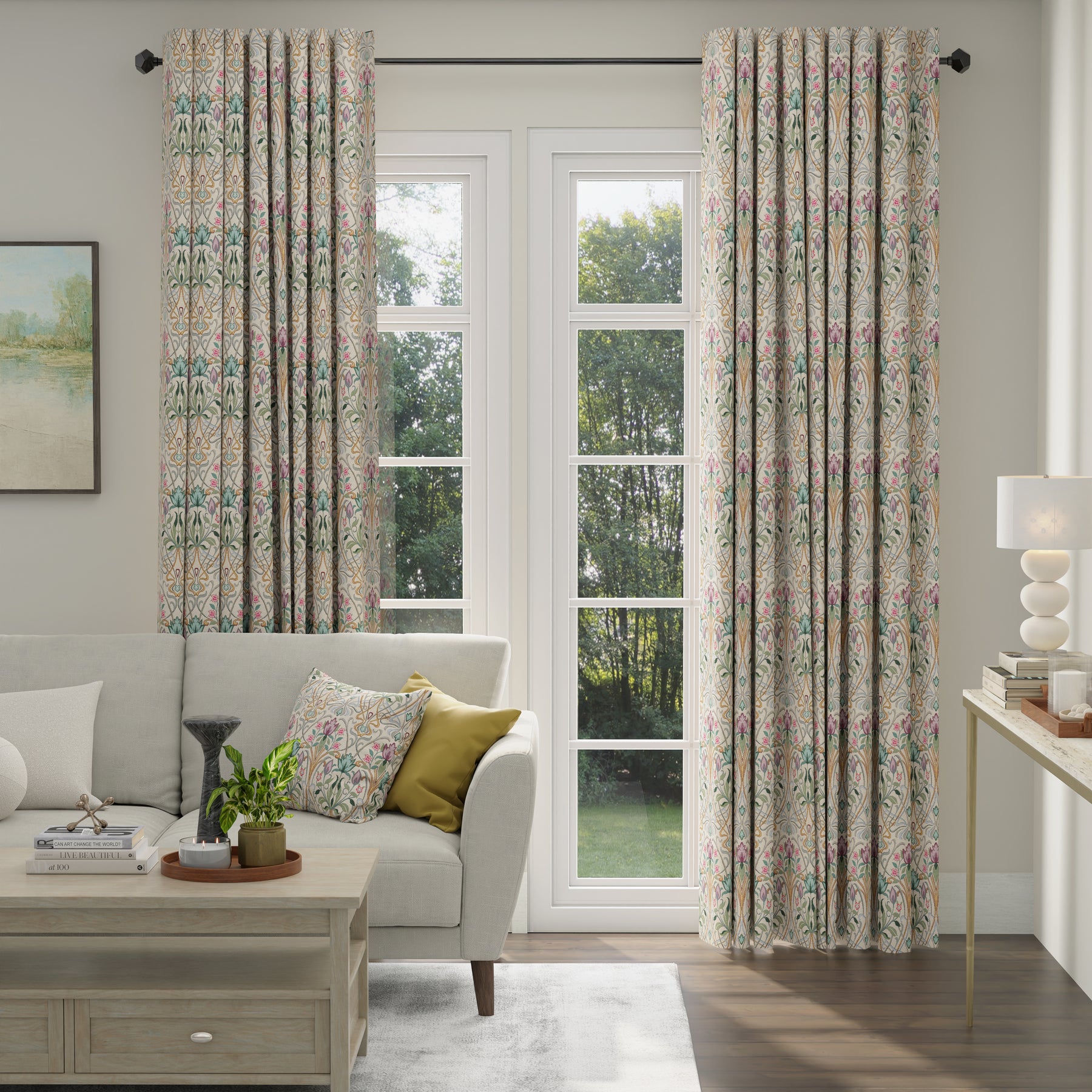 ANTE DECOR Alexandra Woven Jacquard Made To Measure Curtains Green