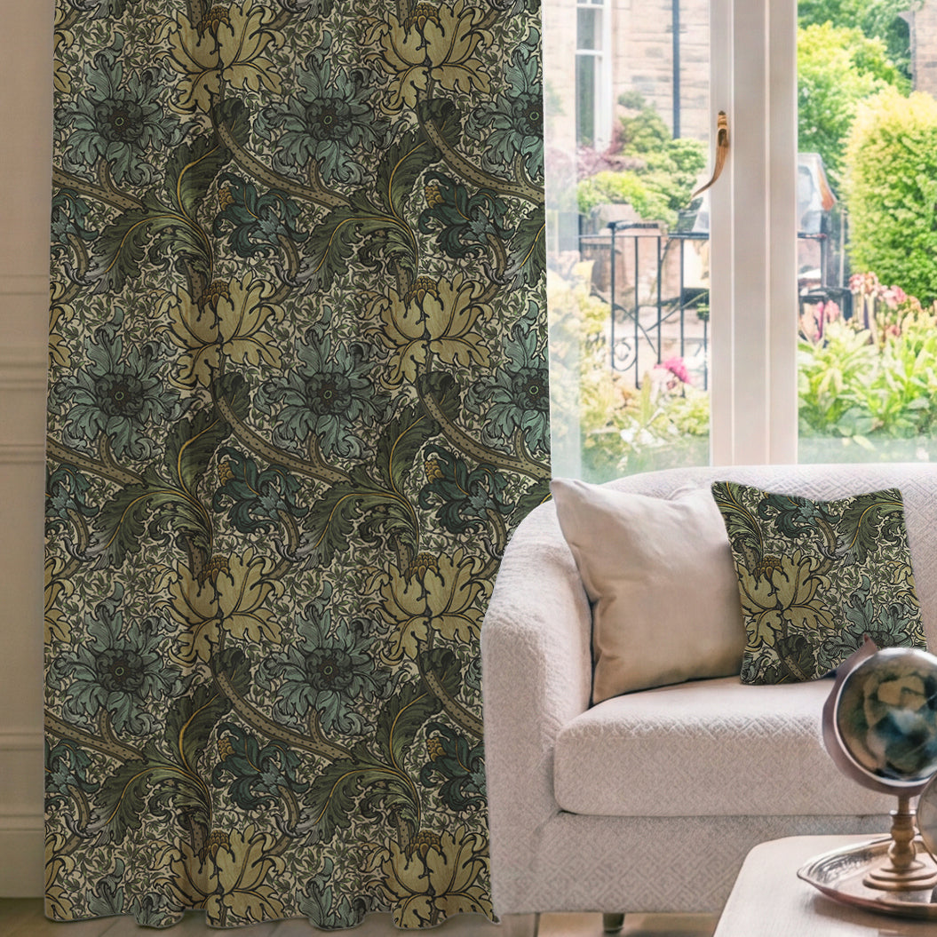 HOUSE Llewelyn-Bowen Morris Major Printed Made To Measure Curtains Ochrella
