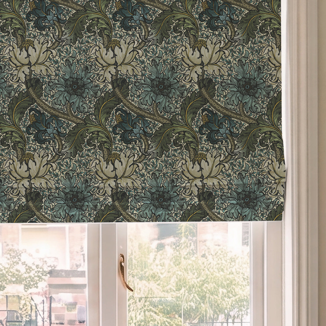HOUSE Llewelyn-Bowen Morris Major Printed Made To Measure Roman Blind Glacier