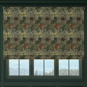 HOUSE Llewelyn-Bowen Morris Major Printed Made To Measure Roman Blind Emberleaf