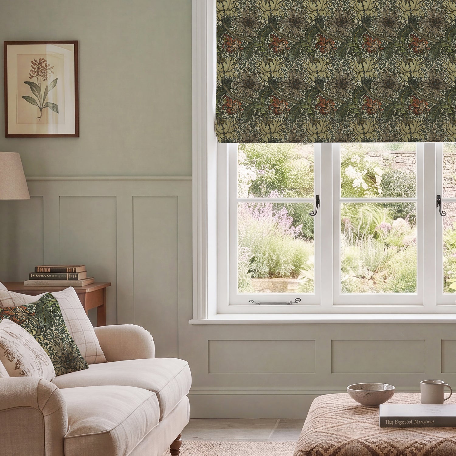 HOUSE Llewelyn-Bowen Morris Major Printed Made To Measure Roman Blind Emberleaf