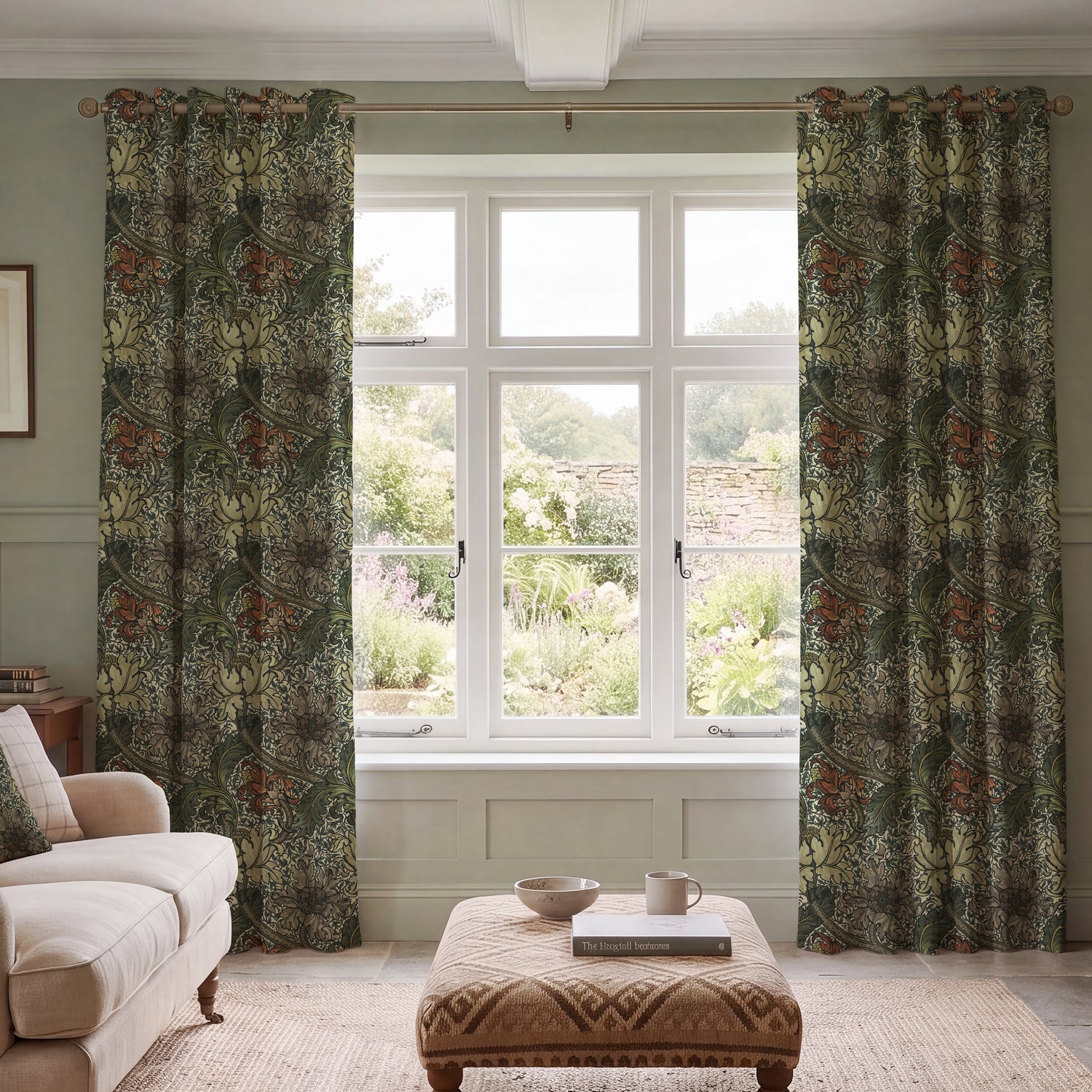 HOUSE Llewelyn-Bowen Morris Major Printed Made To Measure Curtains Emberleaf