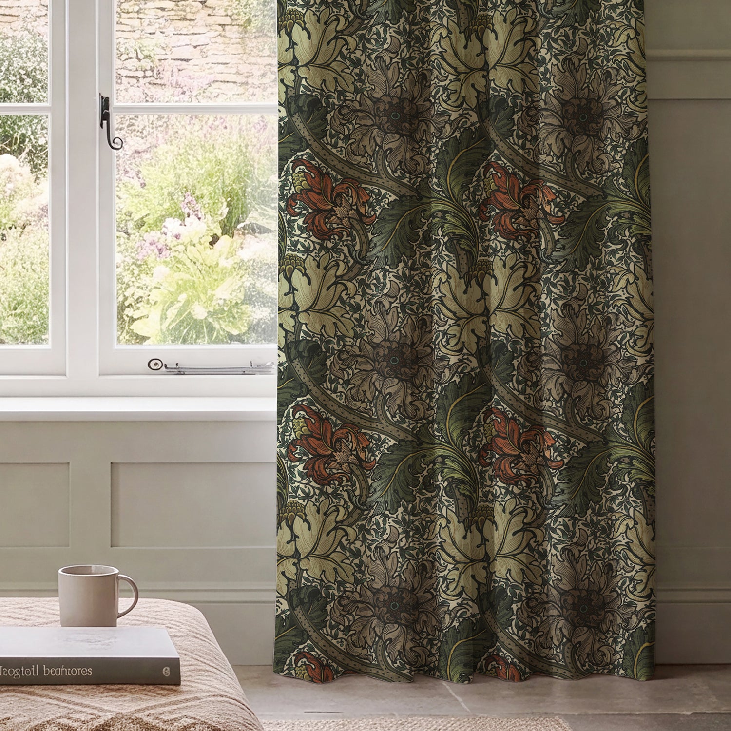 HOUSE Llewelyn-Bowen Morris Major Printed Made To Measure Curtains Emberleaf