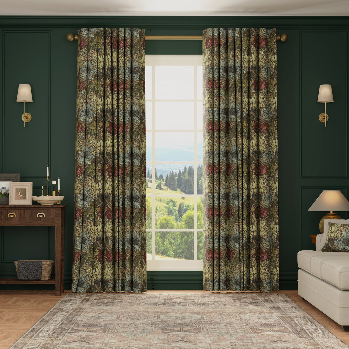 HOUSE Llewelyn-Bowen Morris Major Printed Made To Measure Curtains Florentine