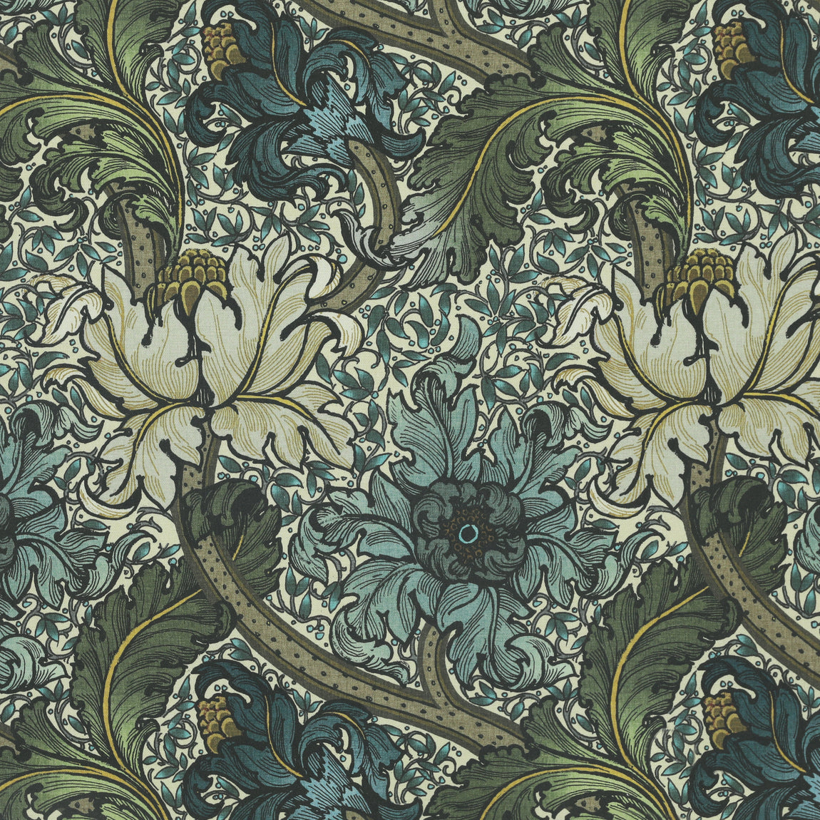 HOUSE Llewelyn-Bowen Morris Major Printed Made To Measure Curtains Glacier