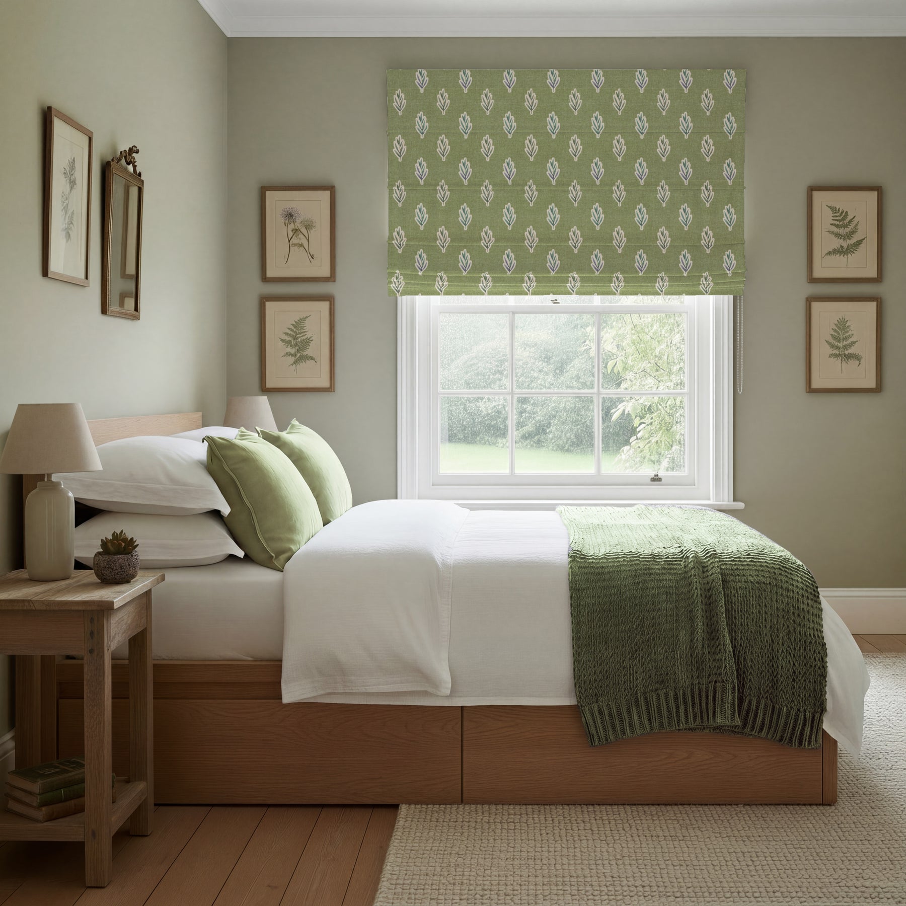 ANTE DECOR Hidcote Made To Measure Roman Blind Pistachio