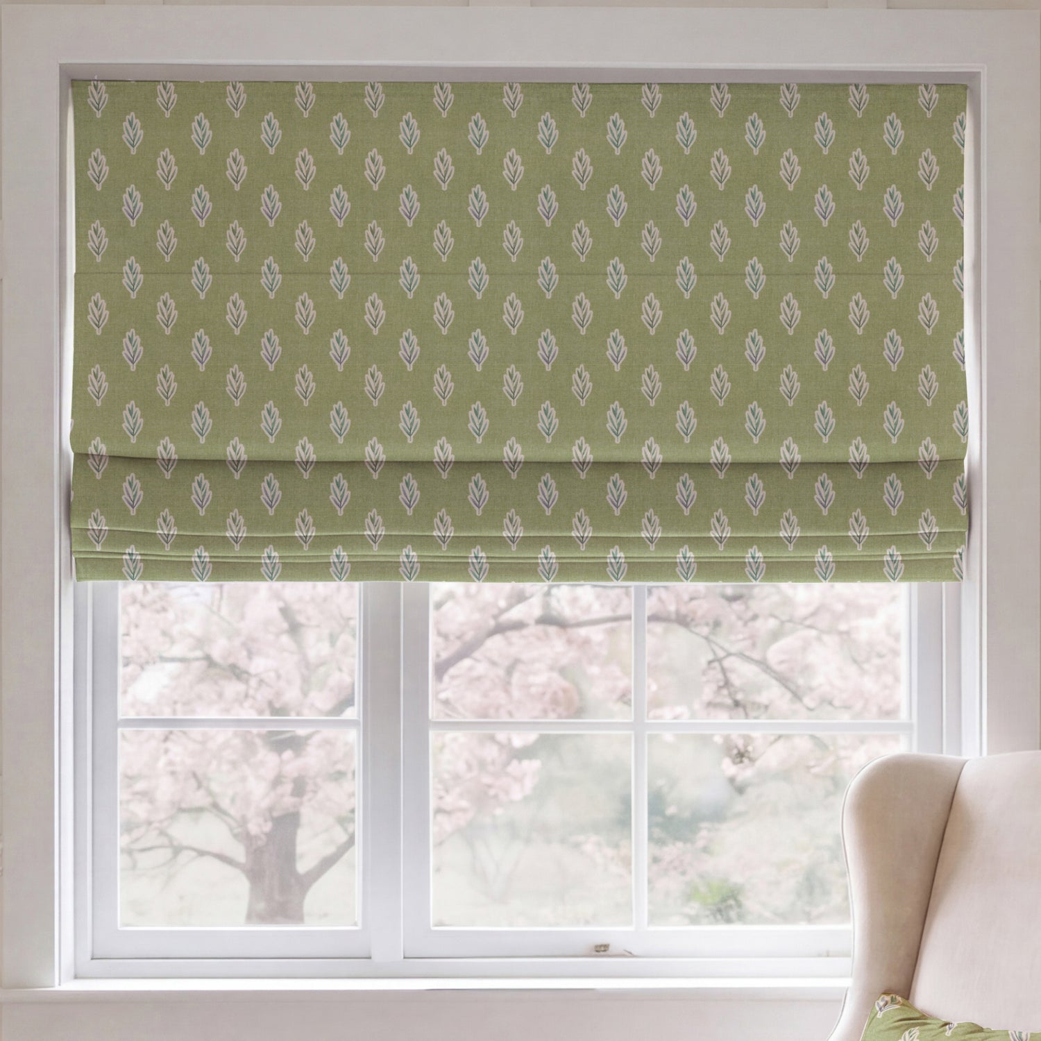 ANTE DECOR Hidcote Made To Measure Roman Blind Pistachio