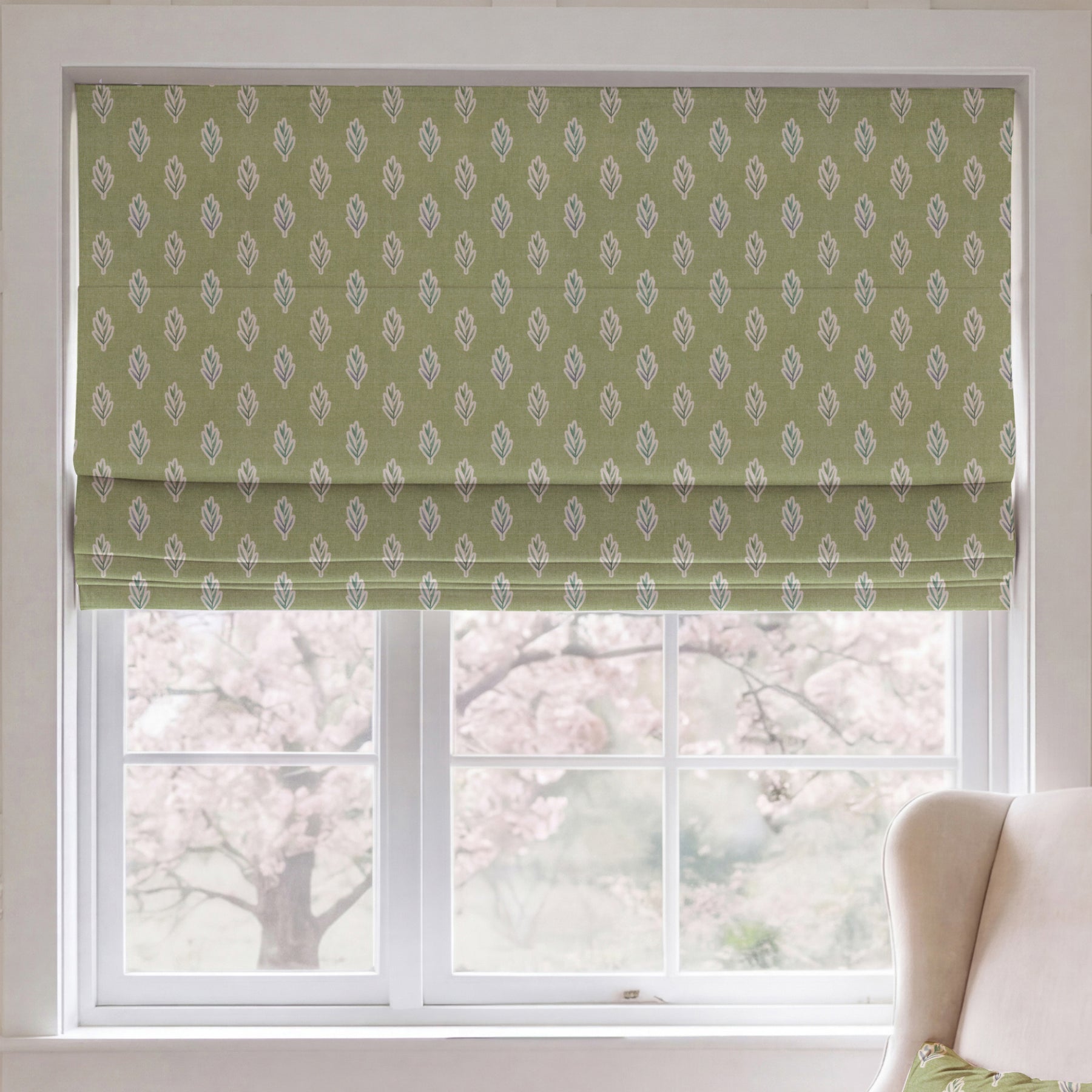 ANTE DECOR Hidcote Made To Measure Roman Blind Pistachio
