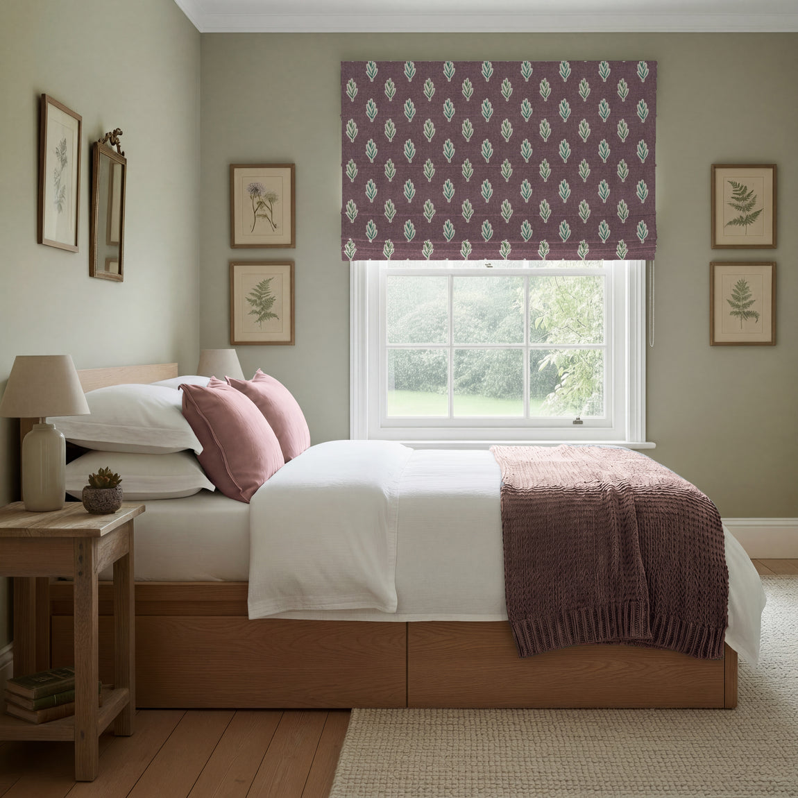 ANTE DECOR Hidcote Made To Measure Roman Blind Dark Mauve