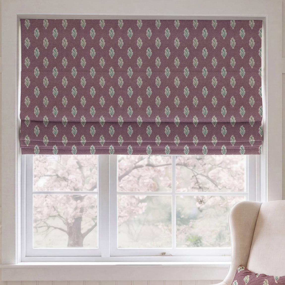 ANTE DECOR Hidcote Made To Measure Roman Blind Dark Mauve