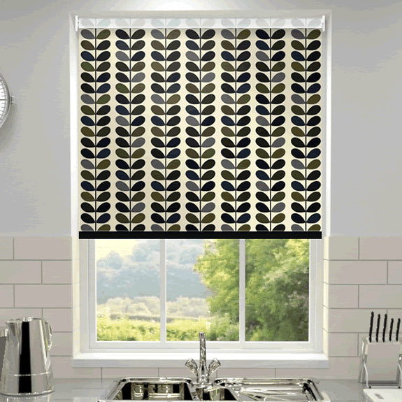 Orla Kiely Multi Stem Made to Measure Blackout Roller Blind Moss