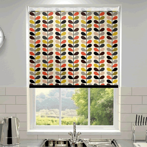 Orla Kiely Multi Stem Made to Measure Blackout Roller Blind Tomato