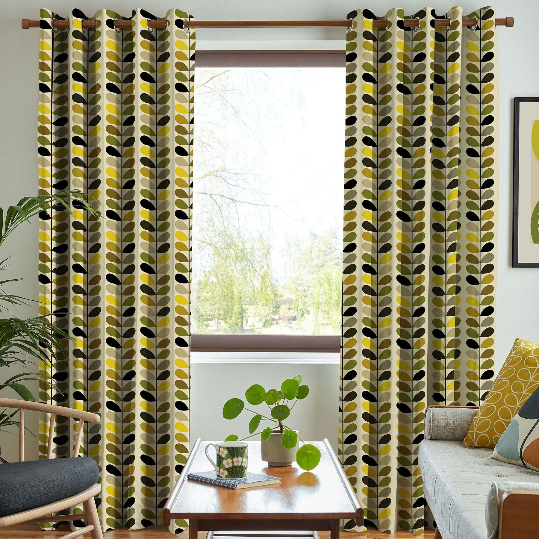 Orla Kiely Multi Stem Made To Measure Curtains Yellow