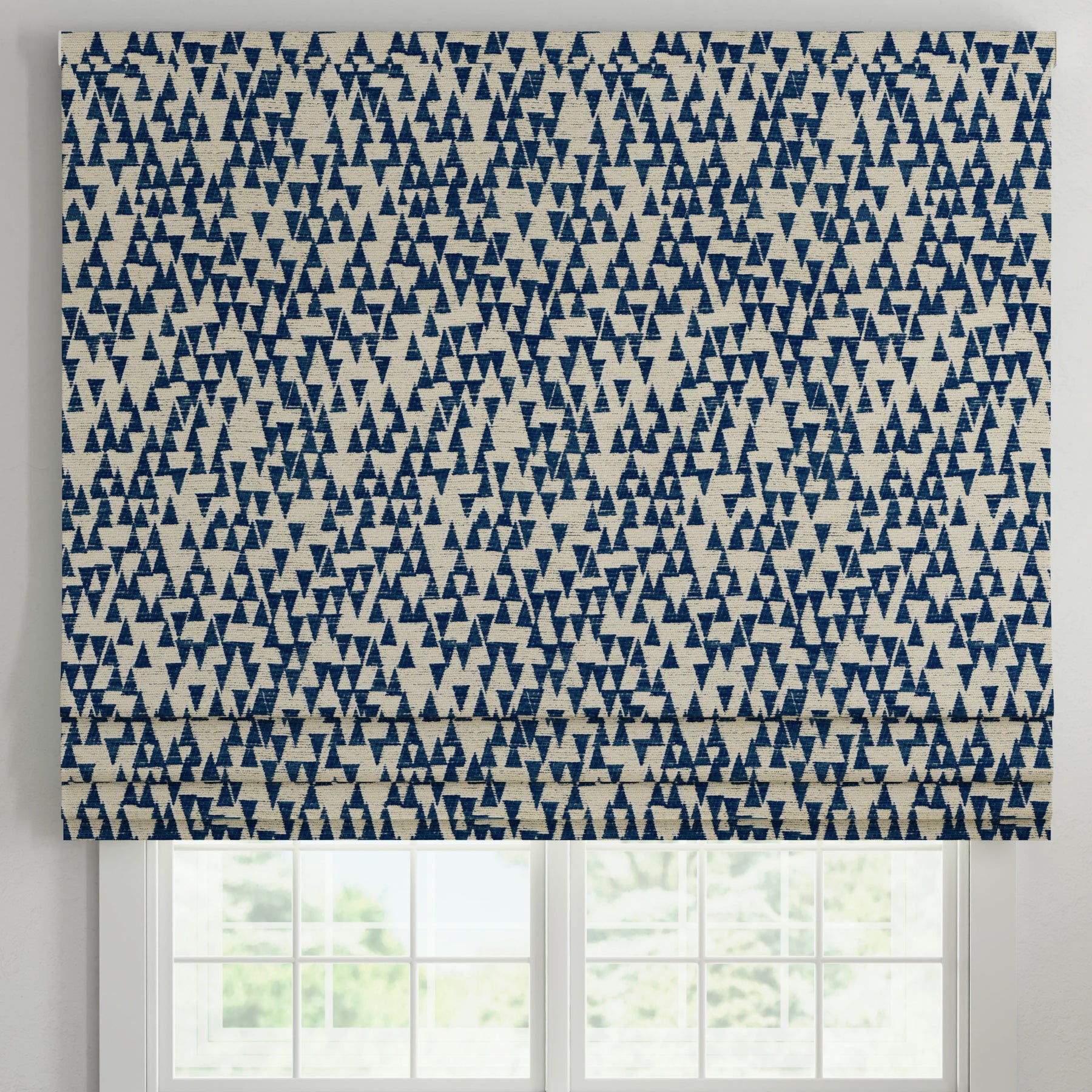 ANTE DECOR Hermes Made To Measure Roman Blind Almond Indigo