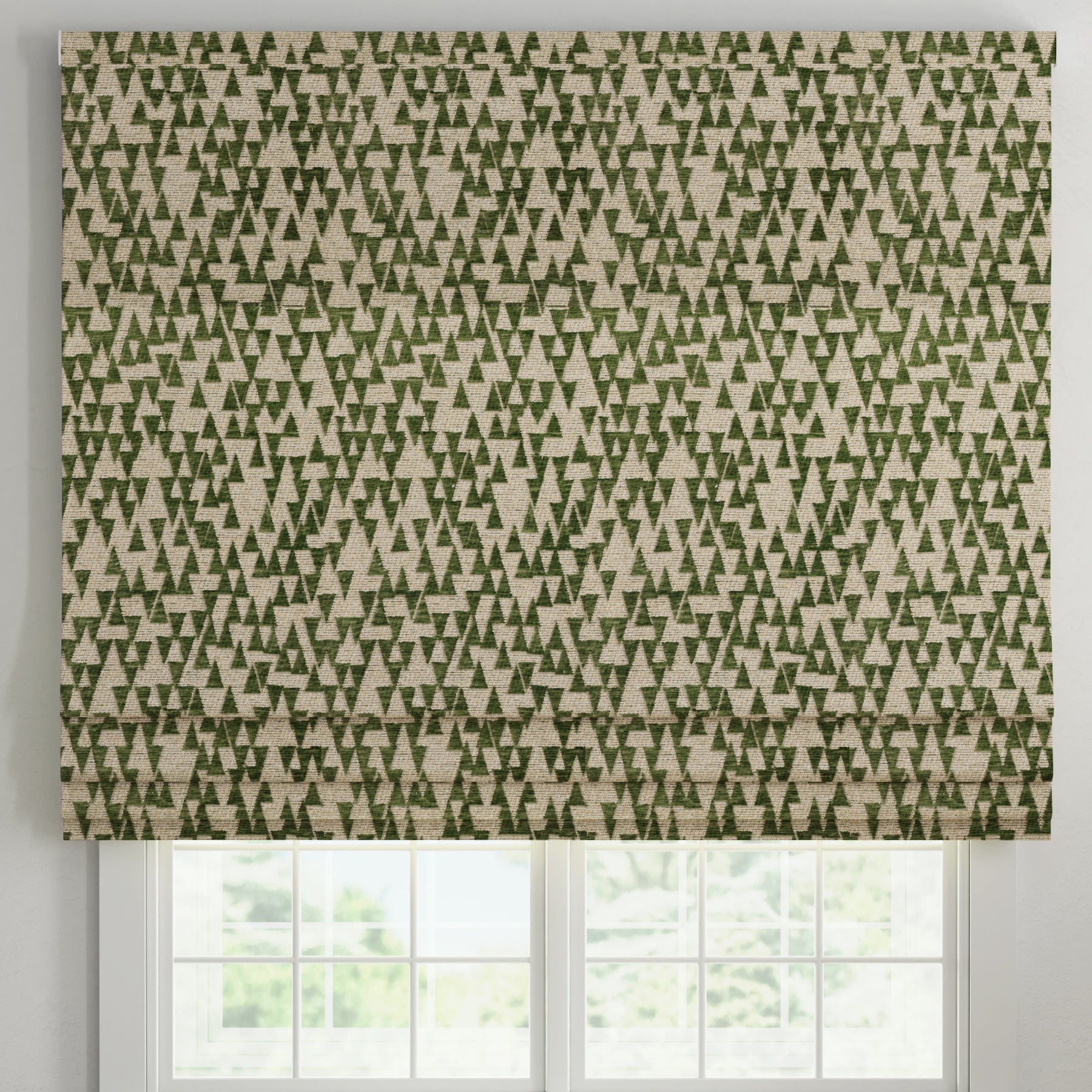 ANTE DECOR Hermes Made To Measure Roman Blind Cream Forest