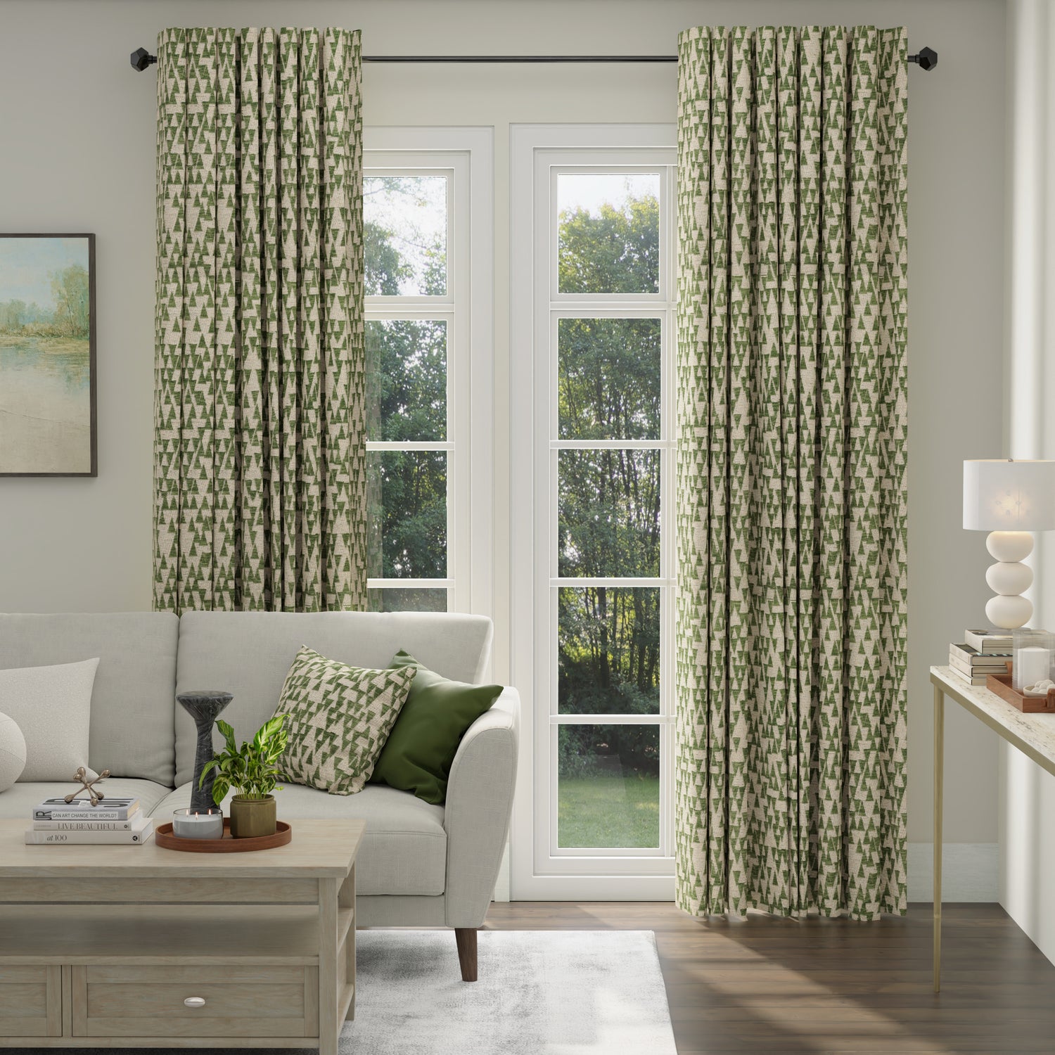 ANTE DECOR Hermes Made To Measure Curtains Cream Forest