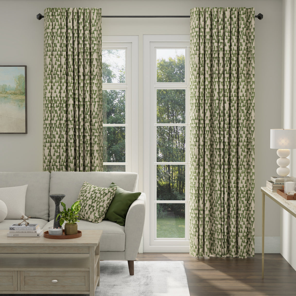 ANTE DECOR Hermes Made To Measure Curtains Cream Forest